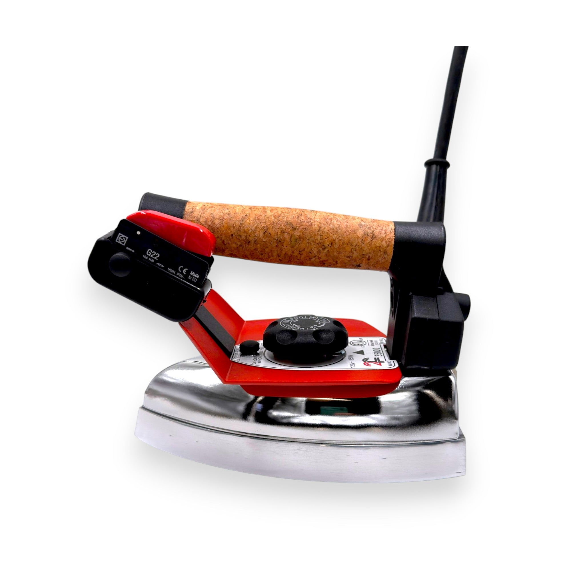 Due Effe ACA1000 steam electric iron 800W cast aluminum sole plate with honeycomb steam design 120V 220V