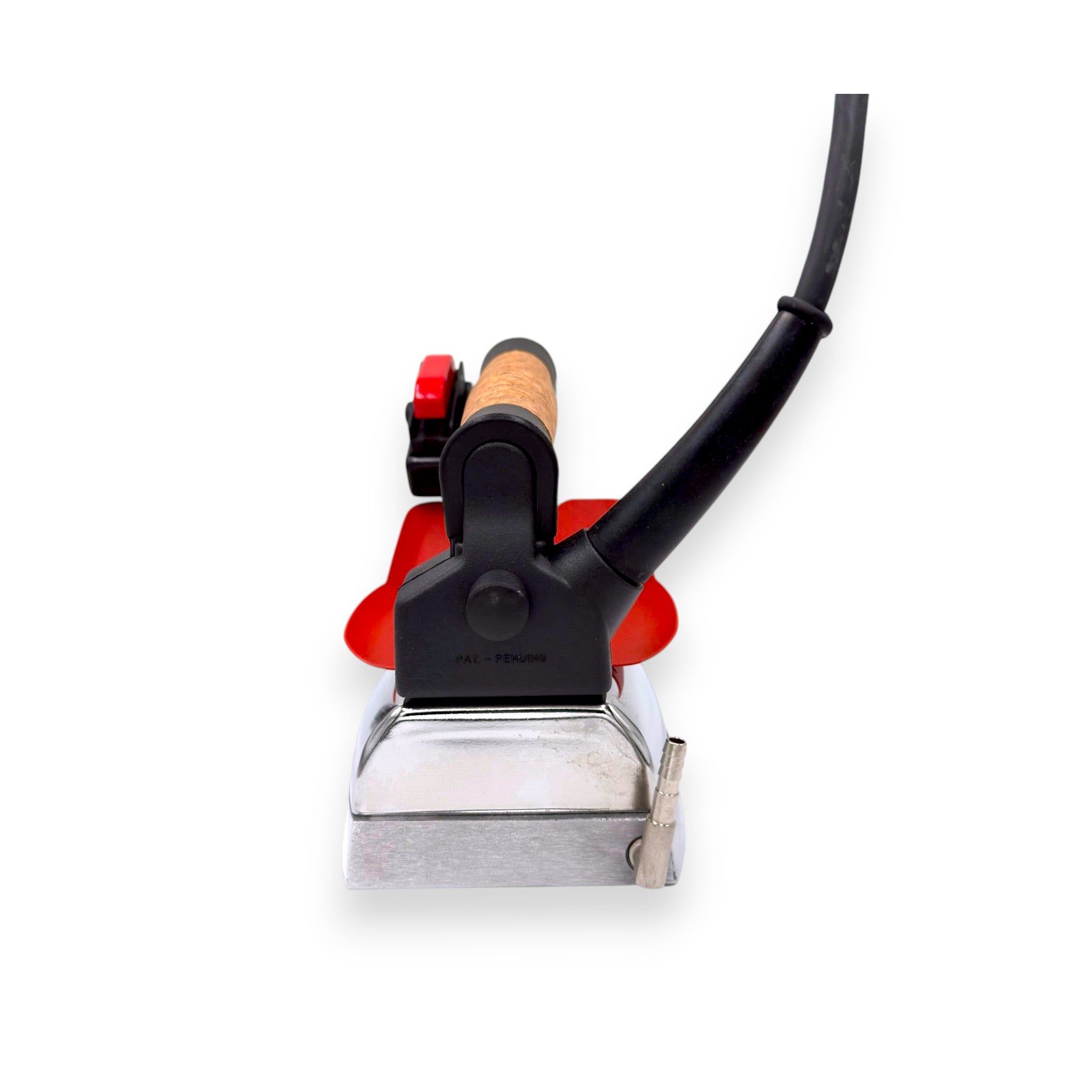Due Effe 3500 steam electric iron rear view showing electrical cord connection and heat shield hand guard