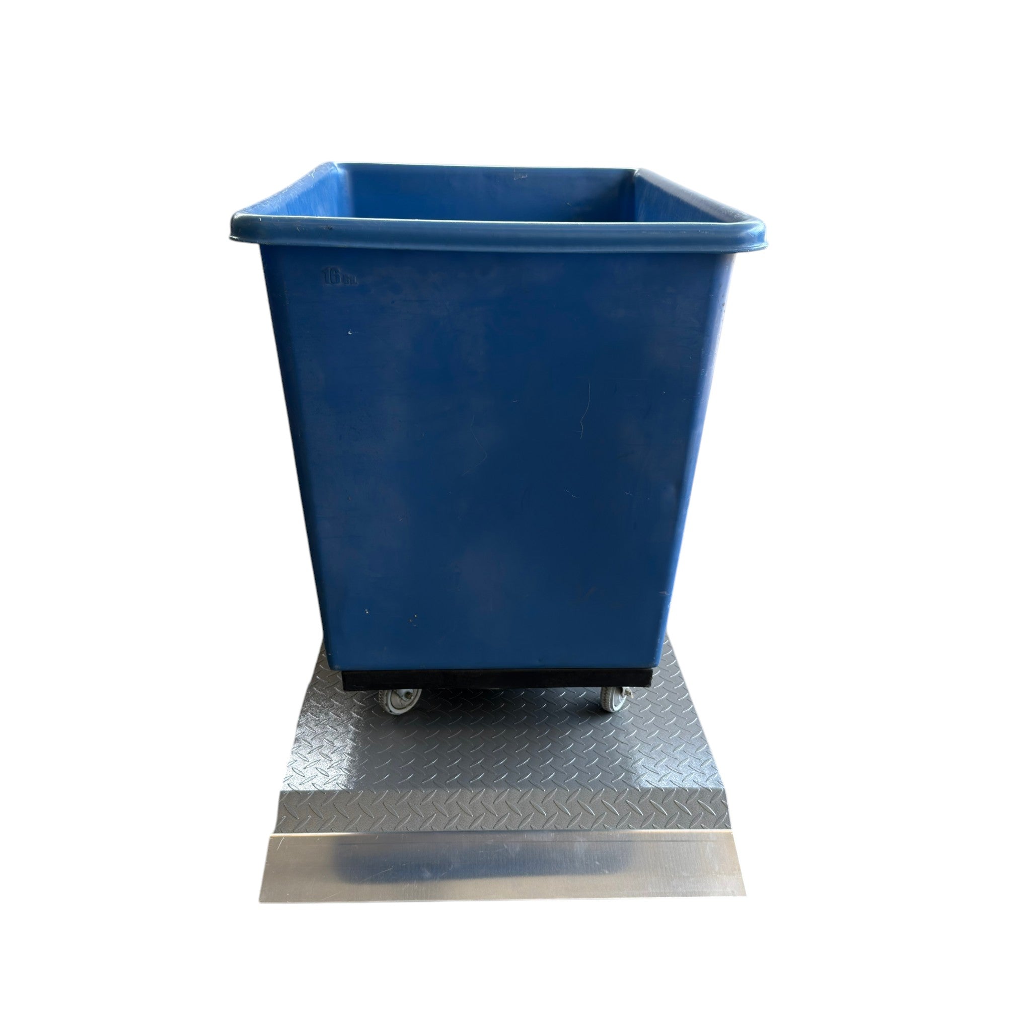 S1000 industrial laundry floor scale with blue laundry cart direct cart weighing 2000 lb capacity low profile platform
