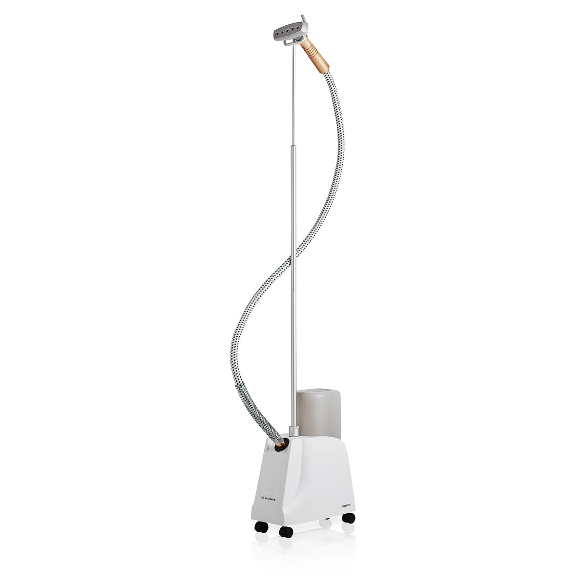Vivio 170GC garment steamer 1300W metal head wood handle Super-Flex PVC hose 203 degree steam temperature 110V 120V
