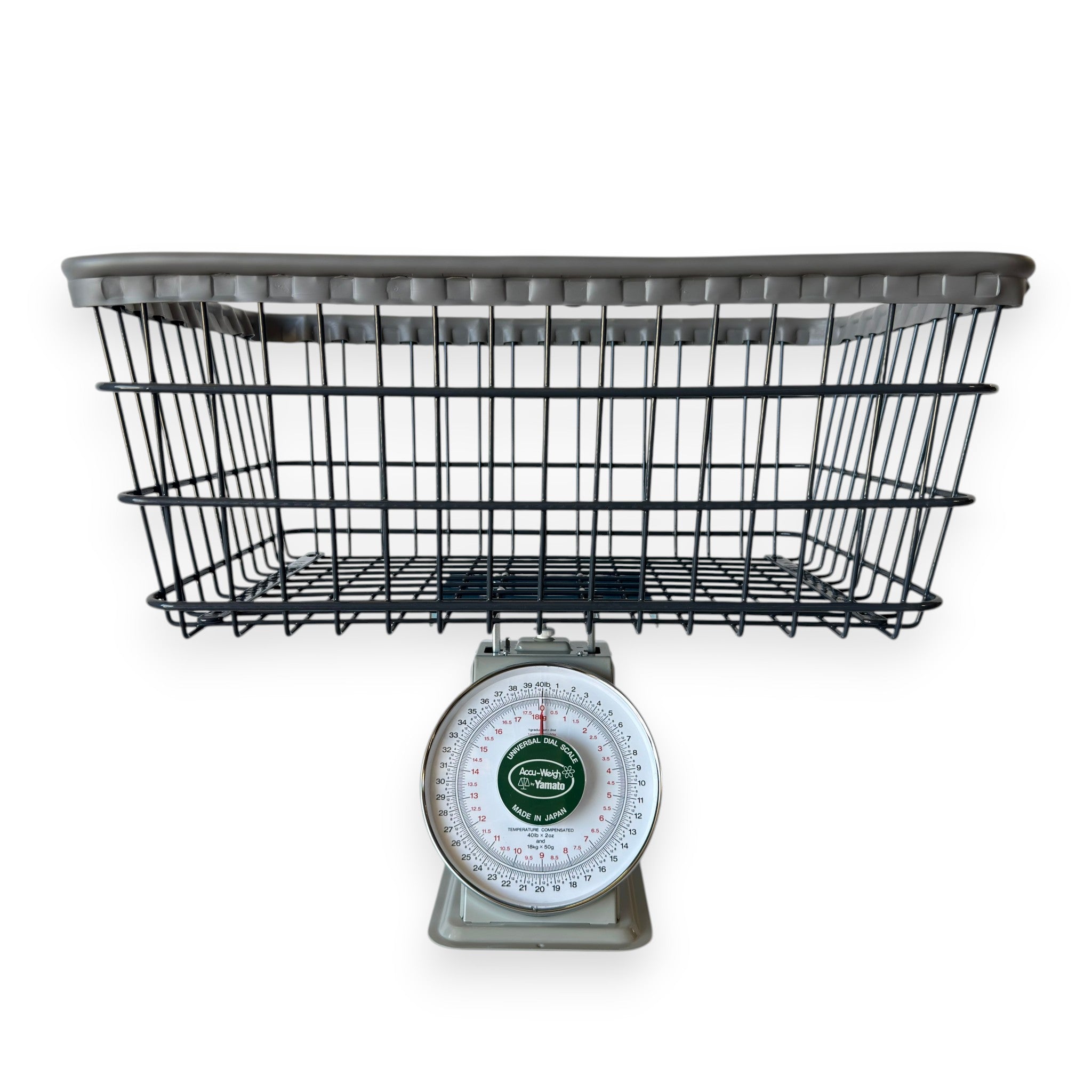 S40 analog coin-op laundry scale 40 lb capacity wire basket with rubber bumper no power required