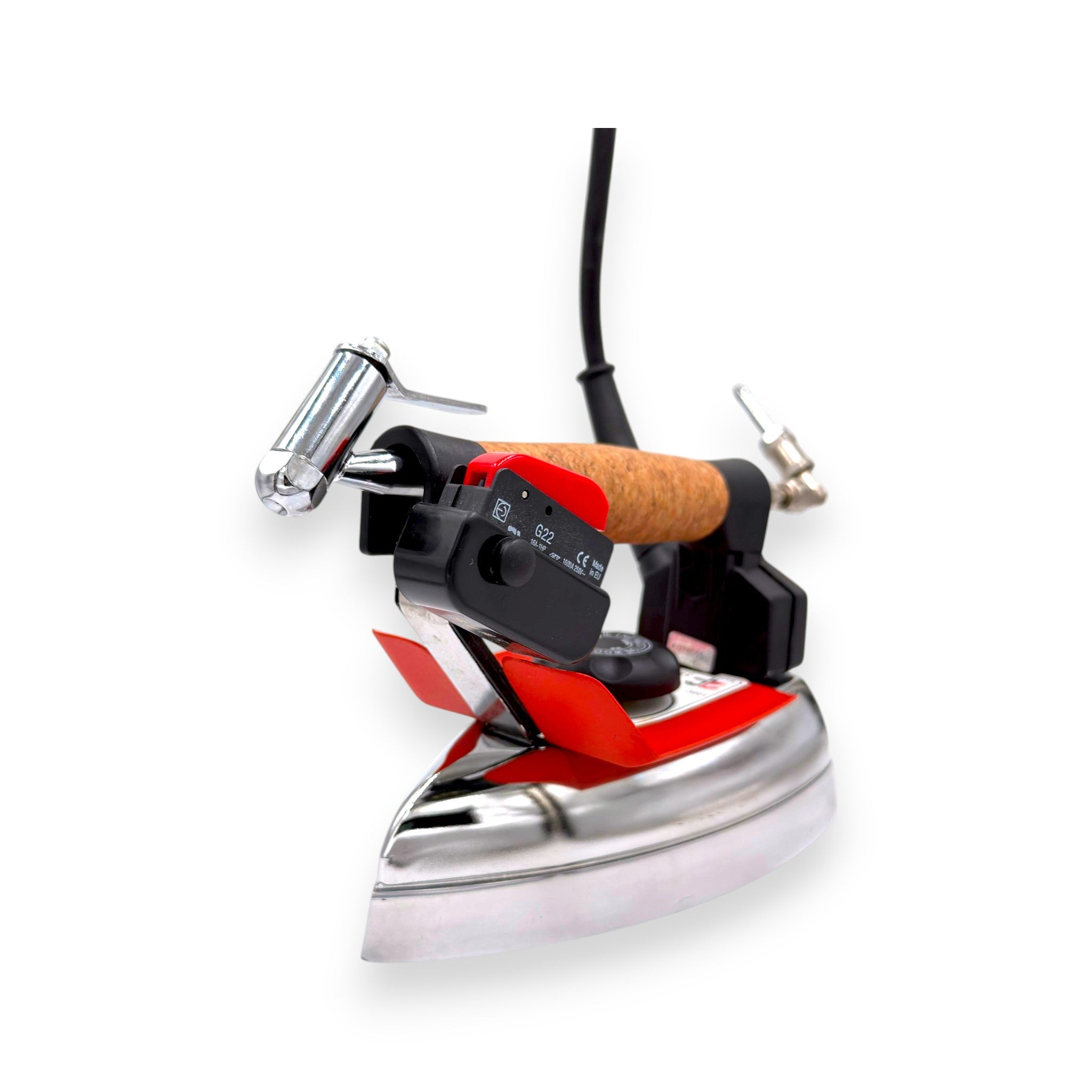 Professional iron with a built in water sprayer used in shirt touch