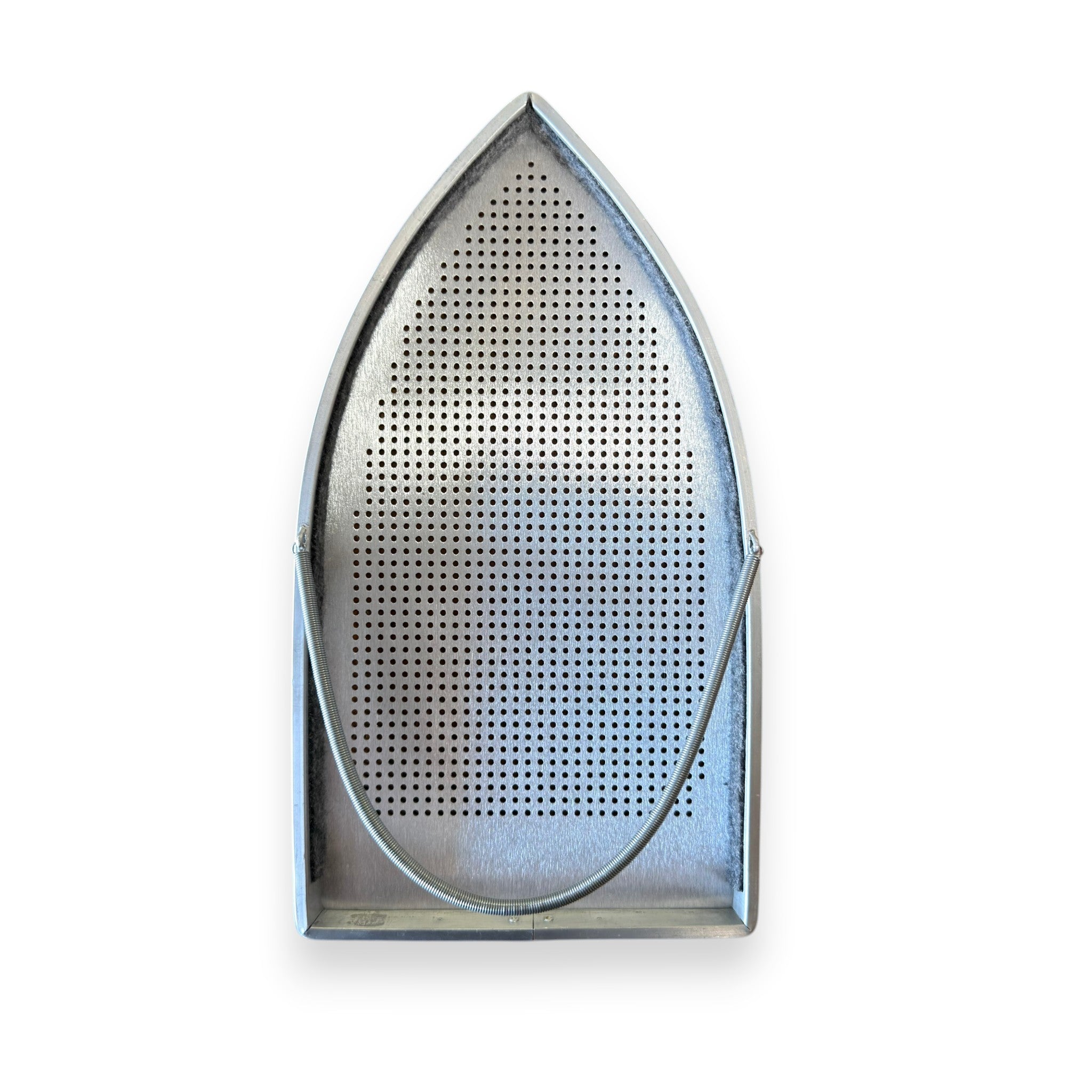Iron shoe IS61 for sheldon 555 side view showing strong aluminum frame construction and heat-resistant felt backing