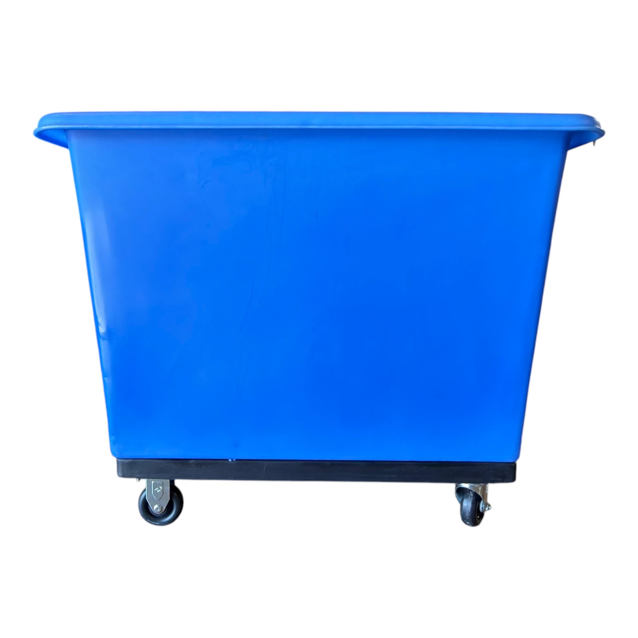 LP8 8-bushel poly truck blue main view showing durable poly body non-marking casters 325 lb capacity for commercial laundry
